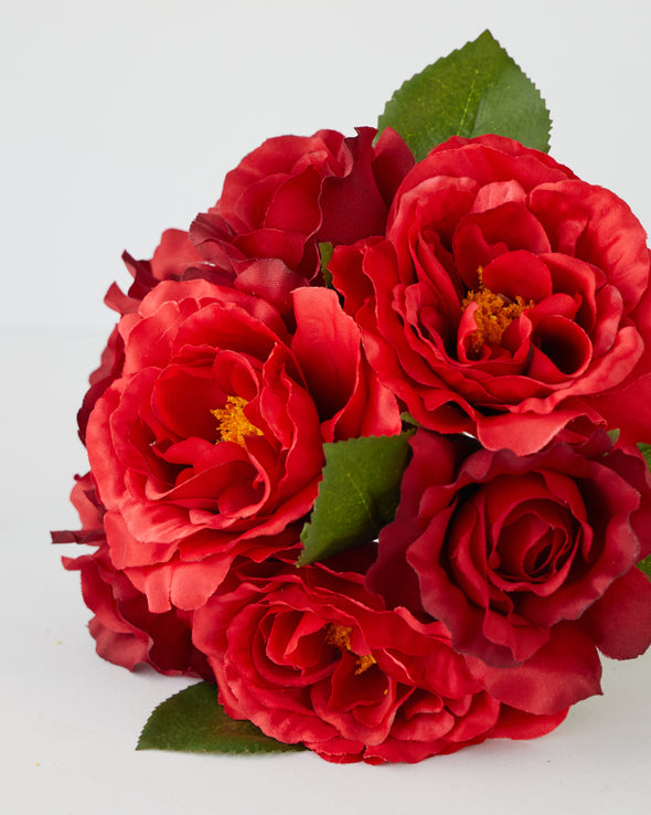 ROSE BOUQUET x 7 RED 25CM - 7009RD  (Box of 6)