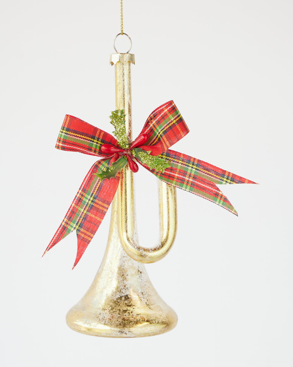 GLASS TRUMPET ORNAMENT 9.6CM X2839 (Box of 8) Reliance Trading