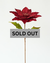 VELVET POINSETTIA BURGUNDY 57.5cm - X3294BU (Box of 12)