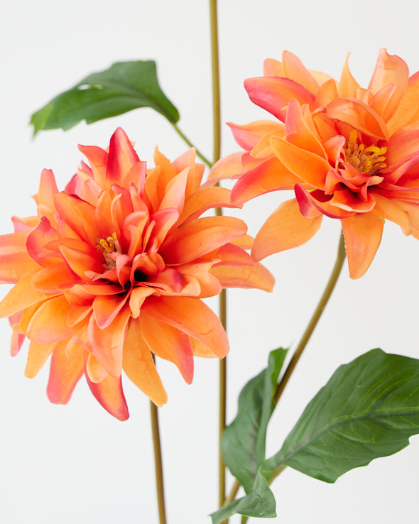 REAL TOUCH DAHLIA x3 CORAL/ORANGE 65CM - 7077CO (Box of 12)