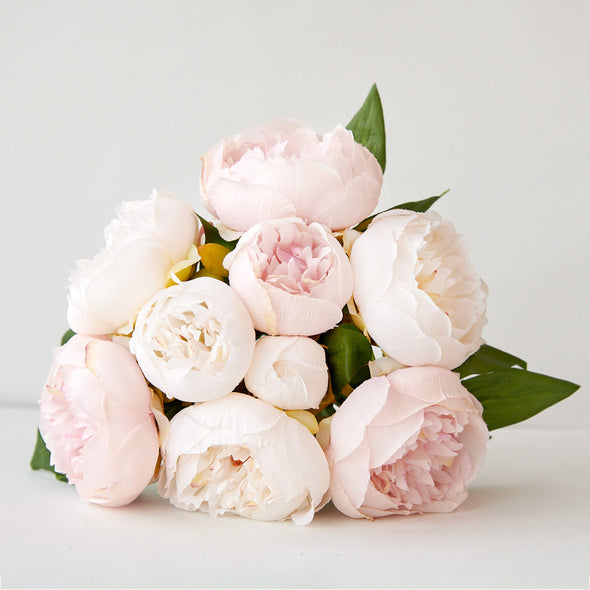 PEONY BOUQUET X9 CREAM PINK 35CM - 7141CPK (Box of 12)