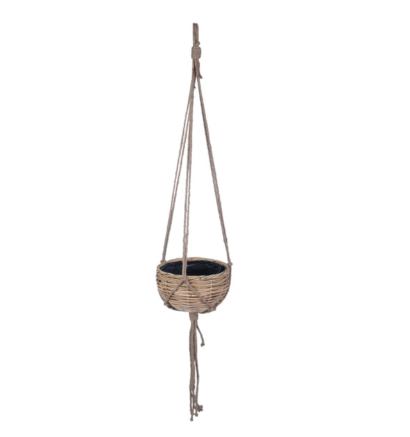 RATTAN HANGING BASKET W/LINER 31X19CM - 7249 (Box of 6)