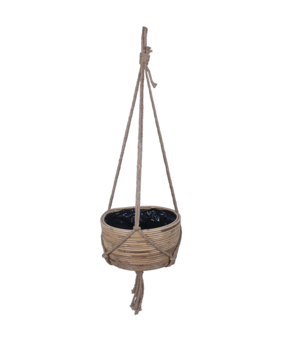RATTAN HANGING BASKET W/LINER 33X18CM - 7250 (Box of 4)
