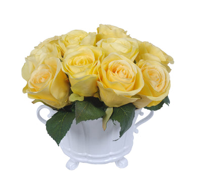 ROSE ARRANGEMENT BUTTER YELLOW 25X20CM - 7265 (Box of 1)