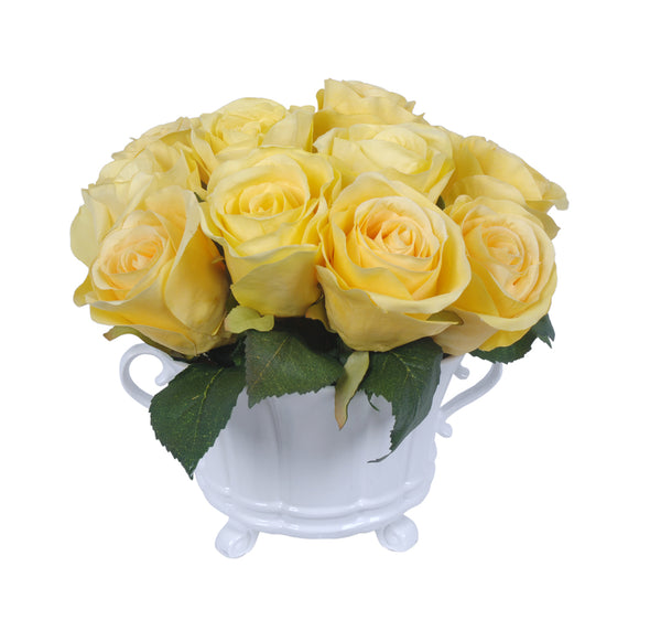 ROSE ARRANGEMENT BUTTER YELLOW 25X20CM - 7265 (Box of 1)