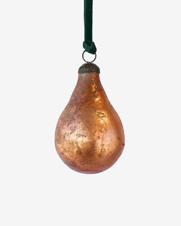 GLASS PEAR DECORATION ANTIQUE RUSSET - CV06077 (Box of 6)