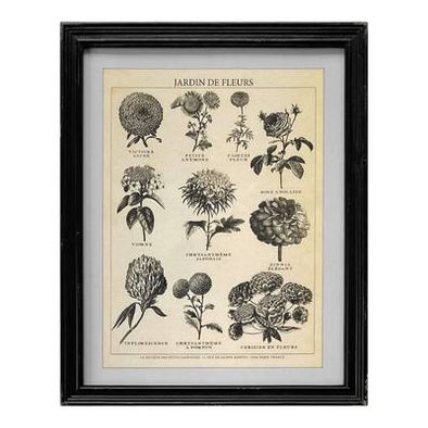 CASA VERDE FRAMED VINTAGE PRINT JARDIN DES FLEURS - CV23007 (Box of 1)