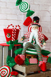 CHRISTMAS CAROLLER ELF GREEN RED 65CM - X3543 (Box of 3)
