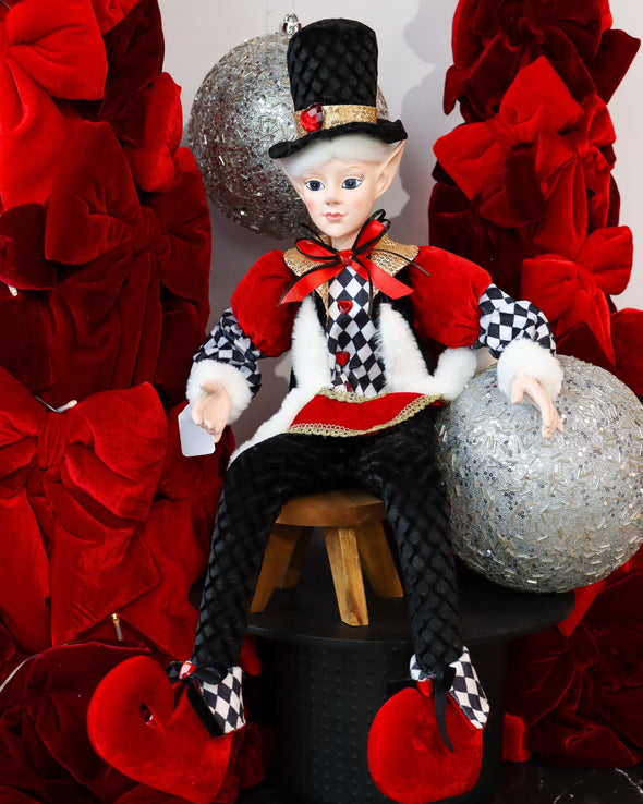 CHRISTMAS CAROLLER ELF BLACK 65CM - X3542BK (Box of 3)