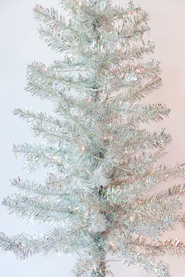 TINSEL CHRISTMAS TREE SILVER 4FT - X3453 (Box of 1pc)