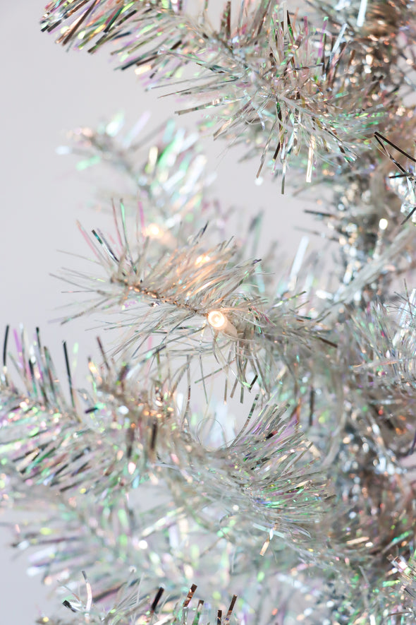 TINSEL CHRISTMAS TREE SILVER 4FT - X3453 (Box of 1pc)