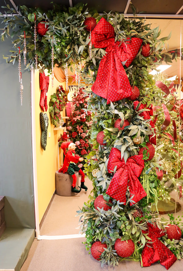 CHRISTMAS BOW ORNAMENT RED 52 X 74CM- X3578 (Box of 6 pcs)