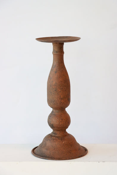 CASA VERDE PILLAR CANDLE HOLDER VINTAGE RUST SMALL 11 X 24CM - CV03073 (Box of 4)
