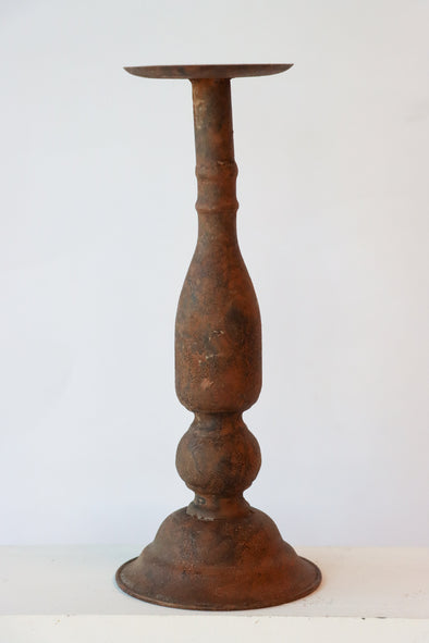 CASA VERDE PILLAR CANDLE HOLDER VINTAGE RUST LARGE 11 X 29CM - CV03072 (Box of 4)