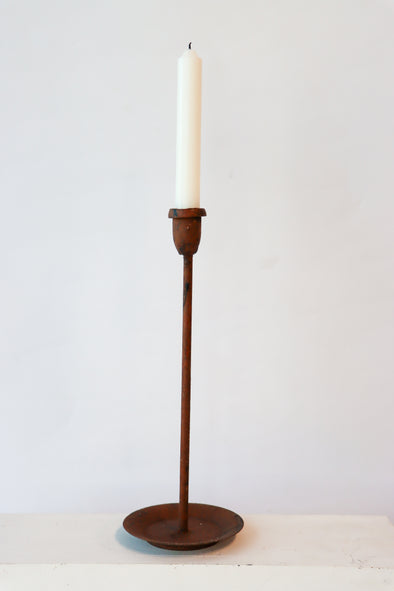 CASA VERDE SIMPLE CANDLE HOLDER VINTAGE RUST LARGE 10X30CM - CV03069 (Box of 6)