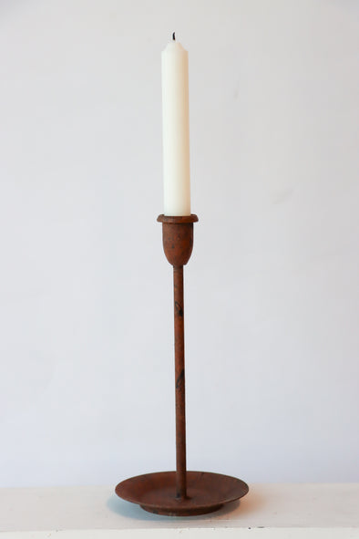 CASA VERDE SIMPLE CANDLE HOLDER VINTAGE RUST MEDIUM 10X24CM - CV03068 (Box of 6)