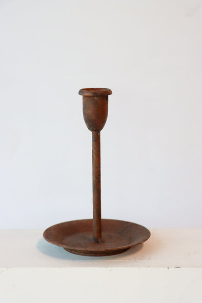 CASA VERDE SIMPLE CANDLE HOLDER VINTAGE RUST SML 10X16CM - CV03067 (Box of 6)