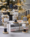NUTCRACKER FINIAL WHITE/BLACK 34CM - X2867 (Box of 2)