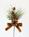 PINE BALL PINE CONE PICK CHOC BROWN 33cm - X3418 (Box of 48)