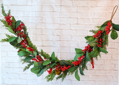 BERRY CEDAR GARLAND GREEN RED 180CM - X3440 (Box of 2pcs)