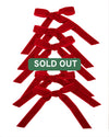 CHRISTMAS RIBBON BOW CLIP SET 6 RED  - X3619RD (Box of 12pcs)