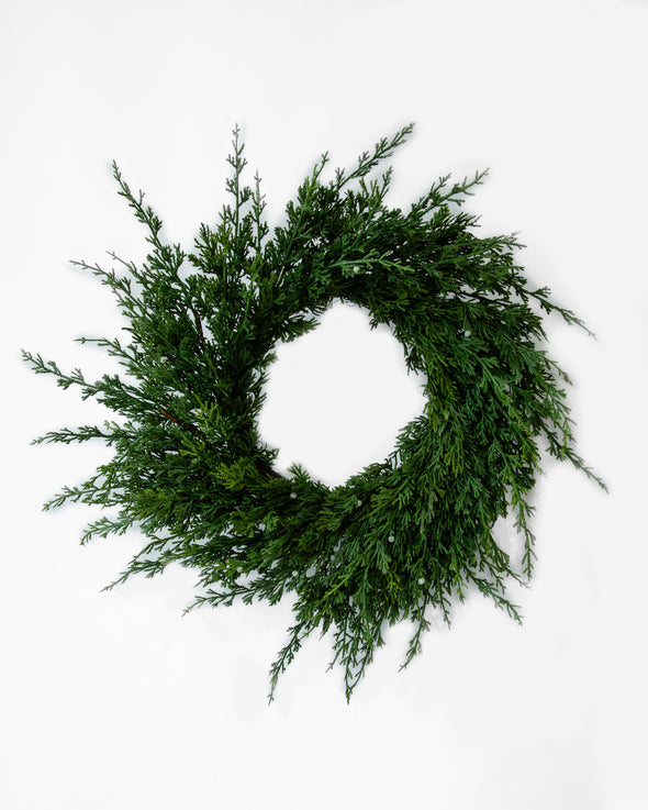 Cypress Christmas Wreath 60Cm - X3725 (Box Of 2Pcs) product photo for décor and styling