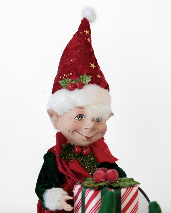 XMAS ELF ON SLEIGH 21CM  - X3797 (Box of 2)