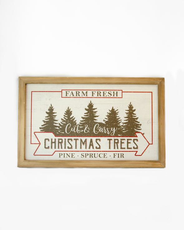 CHRISTMAS TREE FARM SIGN 65 X 40CM - X3882 (Box of 8pcs)