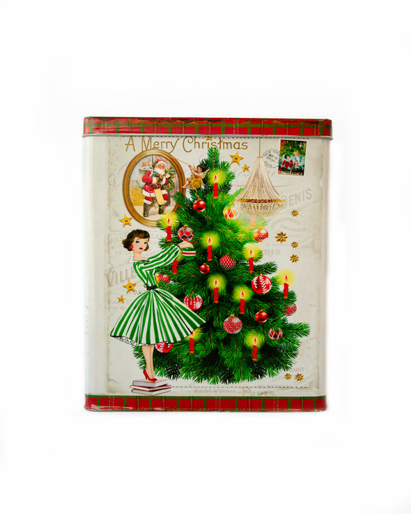 CHRISTMAS VINTAGE SCENE TINS  RECTANGLE SET OF 3 - X3893 (Box of 6 sets)
