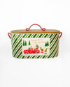 CHRISTMAS STRIPES TIN OVAL SET OF 2 - X3899 (Box of 2 sets)