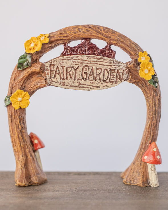 FAIRY GARDEN ARCH BROWN/RED/YELLOW 8CM- 6738 (Box of 6)