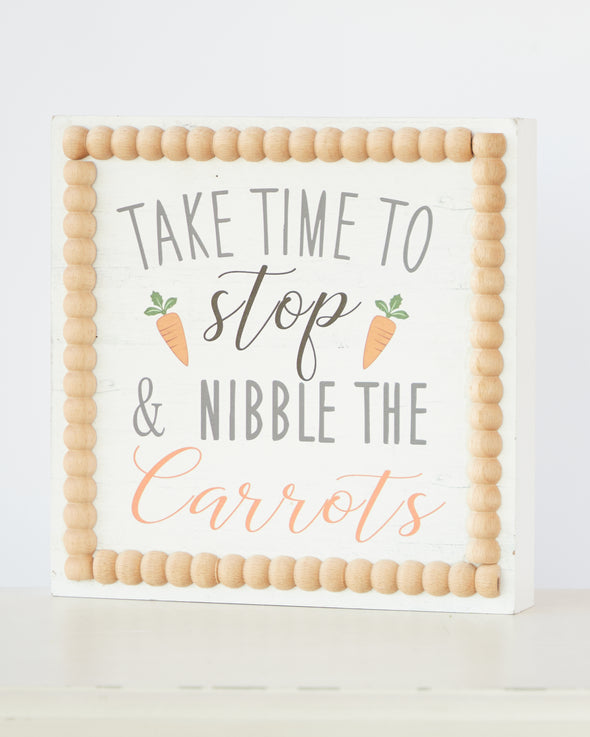 TIME TO NIBBLE THE CARROTS SIGN 20CM - E1000 (Box of 6)