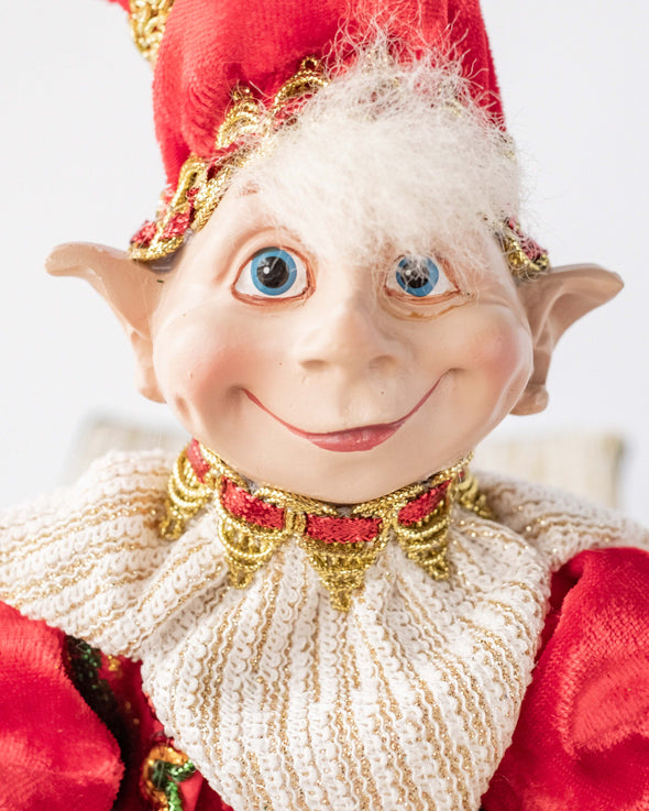 ELF IN A BOX RED/BEIGE 25CM - X1371 (Box of 2)