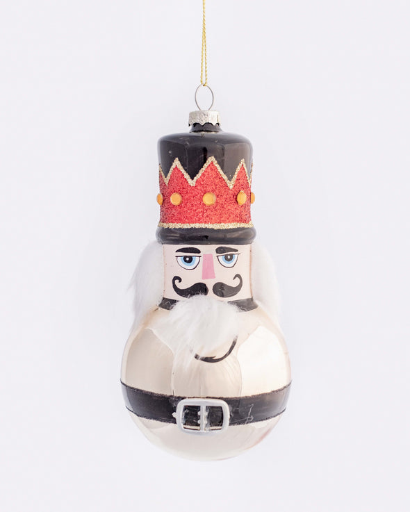 NUTCRACKER JINGLE BELL ORNAMENT GOLD 15CM - X1629 (Box of 12)