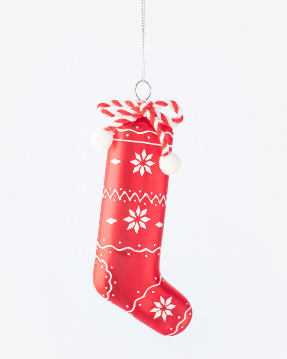 STOCKING ORNAMENT RED 12.6CM - X1668RD (Box of 8)