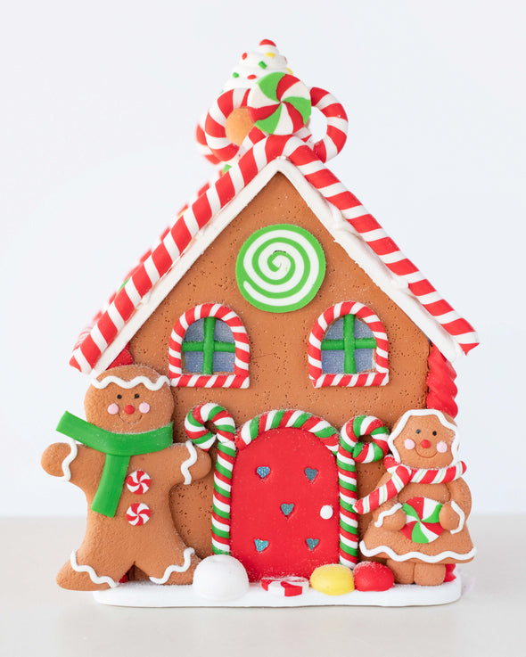 GINGERBREAD HOUSE WITH LED 18CM - X1689 (Box of 2)