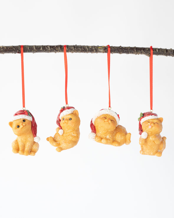 SANTA CATS (SET OF 4) 6.7CM - X1961 (Box of 12)