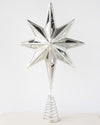 CRACKED MIRROR TREE TOPPER SILVER 35.6CM - X2258SL (Box of 6)