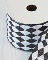 RIBBON ROLL BLACK/WHITE 6.35cm - X2469 (Box of 6)