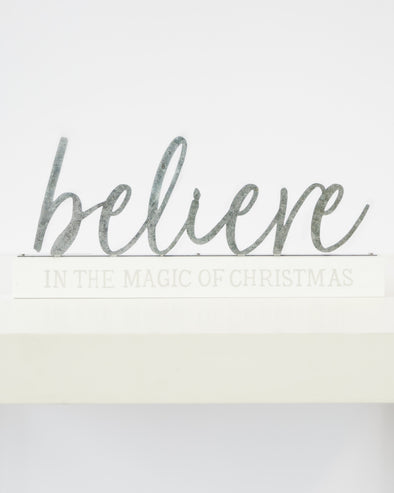 BELIEVE TABLE SITTER SILVER 30.1cm - X2518 (Box of 4)