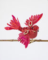 GLITTERED BIRD RED 13.75CM - X2716RD (Box of 12)