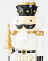 NUTCRACKER WITH TREE WHITE/BLACK 40CM - X2868 (Box of 2)